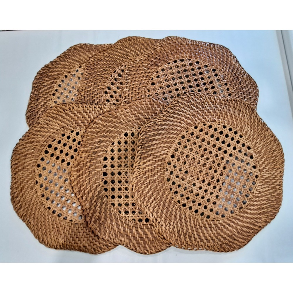Lot Of 6 Threshold Woven Wicker Rattan Placemats